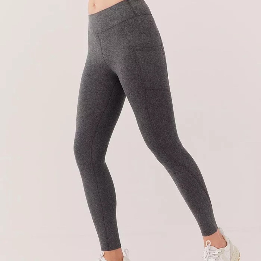 Pact Purefit Pocket Legging Organic Cotton Heather Grey Women's Size Small S